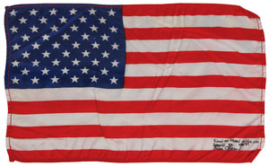 Lot #6299 Alan Bean’s Apollo 12 Lunar Orbit-Flown Medium-Sized American Flag - Image 1