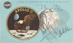 Lot #6251 Alan Bean’s Apollo 11 Mission Viewing-Used and Crew-Signed Pass - Image 1
