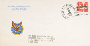 Lot #6073 Alan Shepard Primary Recovery Ship Cover - Image 1