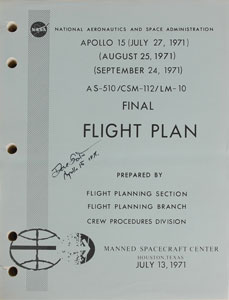 Lot #6399 Dave Scott Signed Apollo 15 Flight Plan