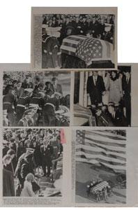 Lot #40 Collection of (15) Kennedy Funeral Wire Service Photos
