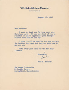 Lot #6 John F. Kennedy 1956 Typed Letter Signed