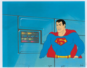 Lot #538 Superman production cel from Super Friends - Image 1