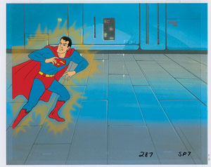 Lot #539 Superman production cel from Super Friends - Image 1