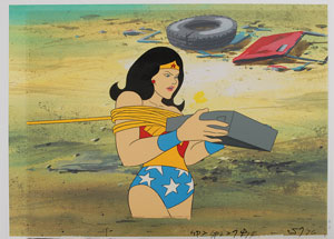 Lot #541 Wonder Woman production cel from Super Friends - Image 1