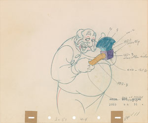 Lot #526 Stromboli production drawing from Pinocchio - Image 1