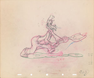 Lot #550 Goofy production drawing from Tugboat Mickey - Image 1