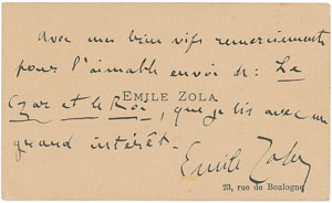 Lot #607 Emile Zola