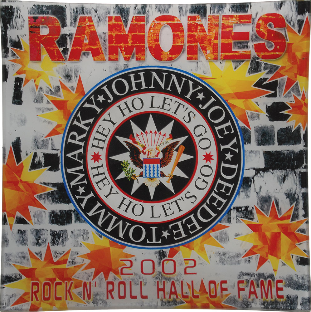 Lot #7303 Johnny Ramone Signed Hall of Fame Plate