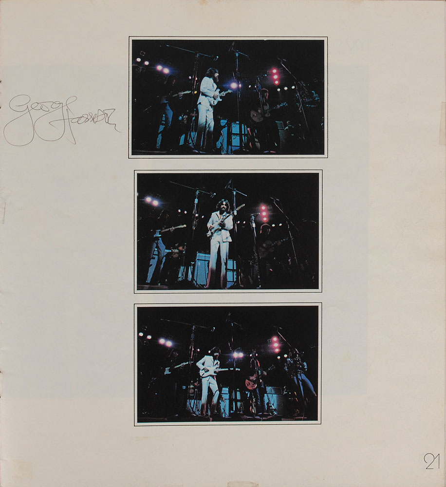 Lot #7029 George Harrison, Shankar, and Preston Signed Concert for Bangladesh Booklet