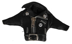 Lot #7302 Johnny Ramone Signed Clock and Mini Leather Jacket - Image 2
