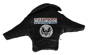 Lot #7302 Johnny Ramone Signed Clock and Mini Leather Jacket - Image 3