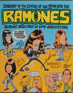 Lot #7284  Ramones Signed 1994 Newport Music Hall Poster