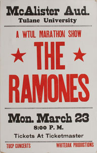 Lot #7288  Ramones 1987 Tulane University Poster