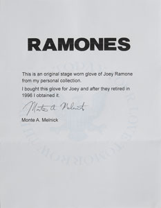 Lot #7276 Joey Ramone’s Stage-Worn Glove - Image 3