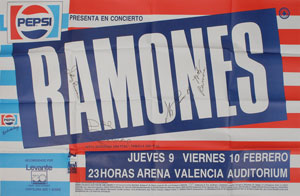 Lot #7281  Ramones Signed 1989 Valencia Spain Poster