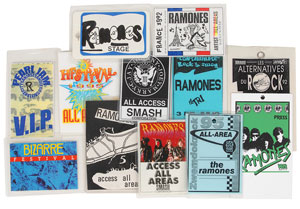 Lot #7294  Ramones Set of (12) Tour Passes