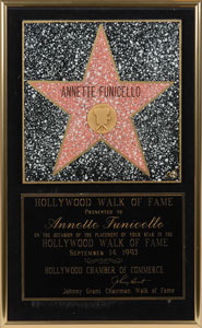 Lot #7382 Annette Funicello’s Hollywood Walk of Fame Plaque