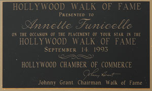 Lot #7382 Annette Funicello’s Hollywood Walk of Fame Plaque - Image 3