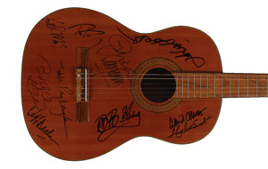 Lot #7151 Stevie Ray Vaughan and Blues Legends Signed Acoustic Guitar - Image 2