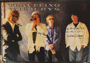Lot #7323 Traveling Wilburys: Harrison and Petty Signed Poster