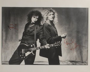 Lot #7128 Jimmy Page and David Coverdale Signed Photographic Print