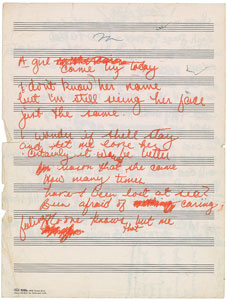 Lot #7199 Gram Parsons Handwritten Lyrics - Image 2