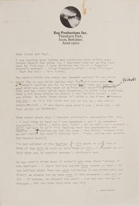 Lot #7015 John Lennon Typed and Hand-Annotated Letter