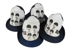 Lot #7069 Beatles Set of Four Canvas Beach Hats - Image 1