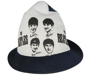 Lot #7069 Beatles Set of Four Canvas Beach Hats - Image 2