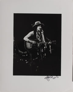 Lot #7086 Bob Dylan Photo Print Signed by Photographer John Rowlands