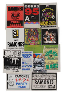 Lot #7295  Ramones Set of (12) Tour Passes