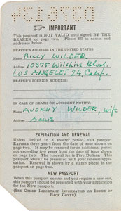 Lot #7370 Billy Wilder’s Signed Passport - Image 2