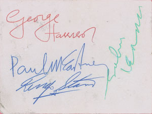 Lot #7006 Beatles Signatures