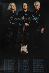 Lot #7194 Crosby, Stills, and Nash Signed Tour Poster
