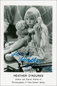 Lot #7417 Poltergeist: Heather O’Rourke Signed Photograph