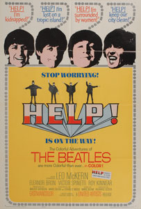 Lot #7038 Beatles HELP One Sheet Poster