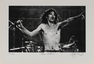 Lot #7103 Mick Jagger AP Photo Print Signed by Photographer John Rowlands - Image 1