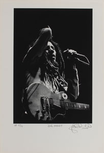 Lot #7239 Bob Marley AP Photo Print Signed by Photographer John Rowlands