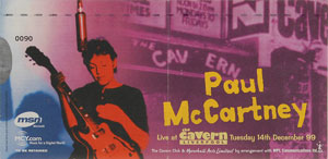 Lot #7044 Paul McCartney 1999 Cavern Club Ticket and Wristbands