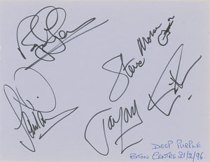 Lot #7222 Deep Purple Signatures - Image 1