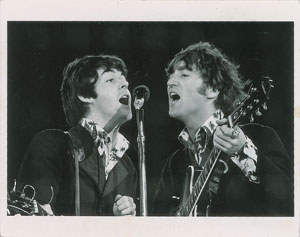 Lot #7059 Beatles at Candlestick Park 1966 Paul and John Photograph