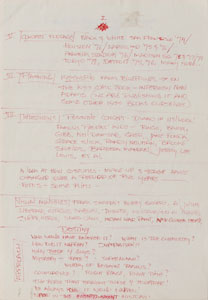 Lot #7235 KISS: Gene Simmons Handwritten Notes