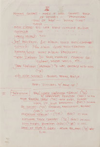 Lot #7235 KISS: Gene Simmons Handwritten Notes - Image 3