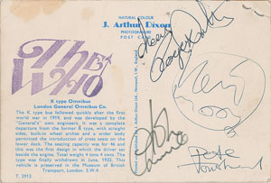 Lot #7206 The Who Signed Postcard