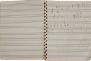 Lot #7144 Miles Davis’s Personal Notebook With Extensive Musical Compositions, Drawings, and Notes - Image 12