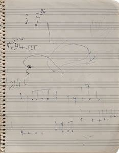 Lot #7144 Miles Davis’s Personal Notebook With Extensive Musical Compositions, Drawings, and Notes - Image 15
