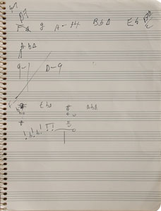 Lot #7144 Miles Davis’s Personal Notebook With Extensive Musical Compositions, Drawings, and Notes - Image 16