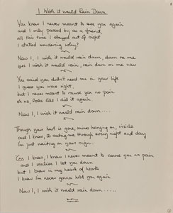 Lot #7313 Phil Collins Handwritten Lyrics - Image 2
