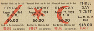 Lot #7207 Woodstock Set of (6) Tickets